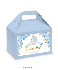 Blue Princess Birthday Favor Box