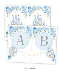 Blue Princess Birthday Banner