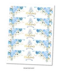 Blue Princess Water Bottle Label