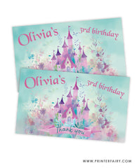Princess Castle Birthday Party Gable Box Label
