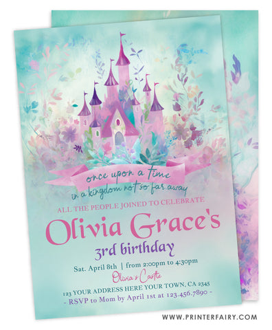 Princess Castle Birthday Invitation