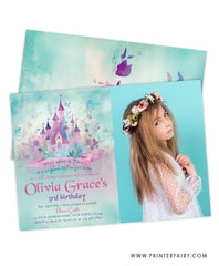 Princess Castle Birthday Invitation with Photo