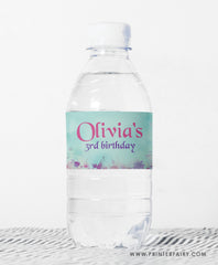Princess Castle Party Water Bottle Label