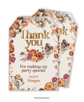 Pumpkin Fairies Party Thank You Tags