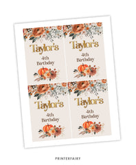 Floral Pumpkin Gable Box Label