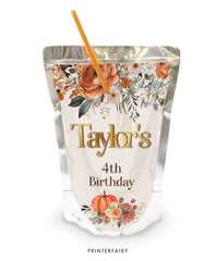 Floral Pumpkin Gable Box Label