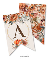 Floral Pumpkin Birthday Bunting