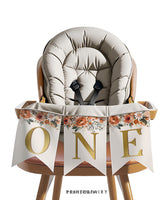 Floral Pumpkin First Birthday Bunting