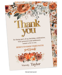 Floral Pumpkin Thank You Card