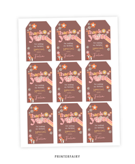 Groovy Pumpkin Thank You Tags