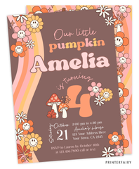 Groovy Pumpkin Birthday Invitation