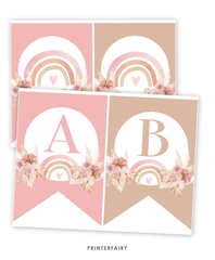 Boho Rainbow Party Banner