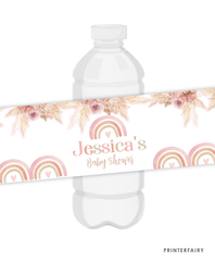 Rainbow Birthday Water Bottle Labels