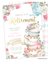 Tea Party Retirement Invitation