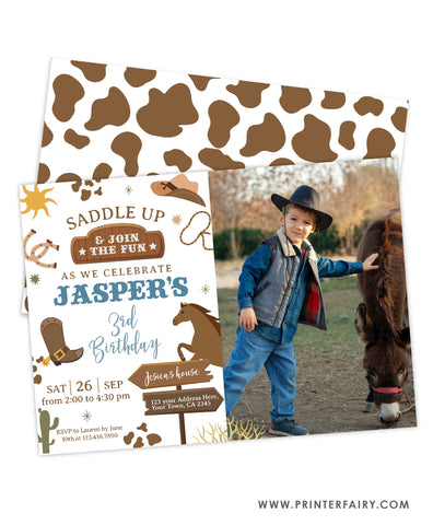 Rodeo Birthday Party Invitation with Photo