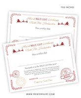 Nice List Certificate from Santa Claus Editable Template