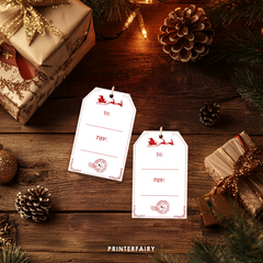 Christmas Gift Label Editable Template