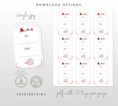 Christmas Gift Label Editable Template