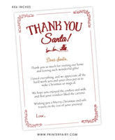 Santa Claus Editable Thank You Cards