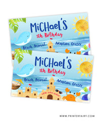 Sand Castle Birthday Party Gable Box Label