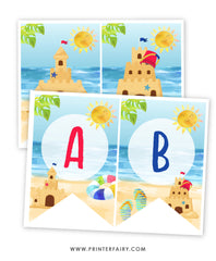 Sand Castle Birthday Party Banner
