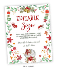 Santa Baby Shower Editable Sign