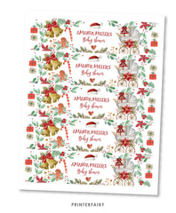 Santa Baby Shower Water Bottle Label