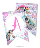 Sea Turtle Birthday Banner