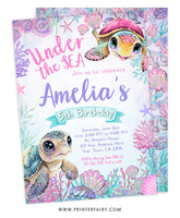 Sea Turtle Birthday Invitation