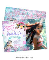 Sea Turtle Birthday Invitation with Photo