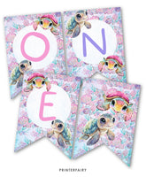 Sea Turtle 1st Birthday Banner