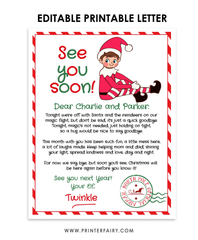 See You Soon Elf on The Shelf Goodbye Letter