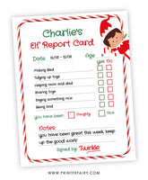 Christmas Elf Report Card