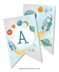 Outer Space Baby Shower Party Banner