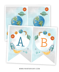 Outer Space Baby Shower Party Banner