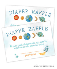 Space Baby Shower Diaper Raffle