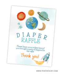 Space Baby Shower Diaper Raffle