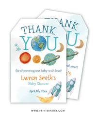 Outer Space Birthday Thank You Tags