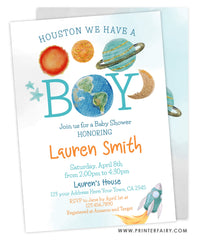 Space Baby Shower Invitation