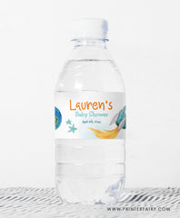 Outer Space Birthday Water Bottle Label