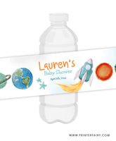 Outer Space Birthday Water Bottle Label