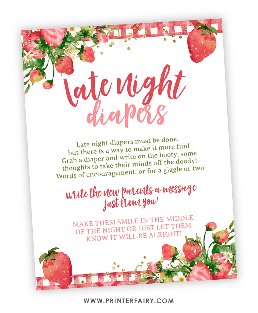 Strawberry baby hot sale shower invitations