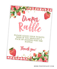 Strawberry Baby Shower Diaper Raffle