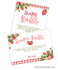 Strawberry Baby Shower Diaper Raffle