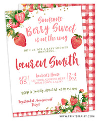 Strawberry Baby Shower Invitation