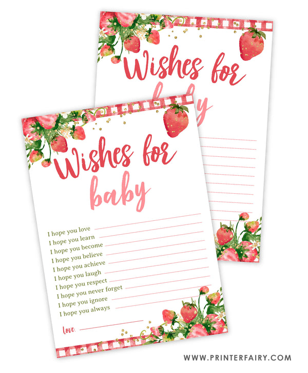 Strawberry Baby Shower Wishes For Baby