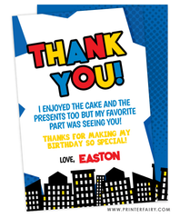 Superhero Birthday Thank You Card