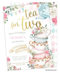 Tea for Two Birthday Party Invite