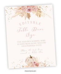 Thanksgiving Party Table Sign