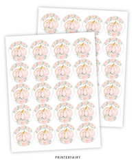 Pink Gold Pumpkin Toppers